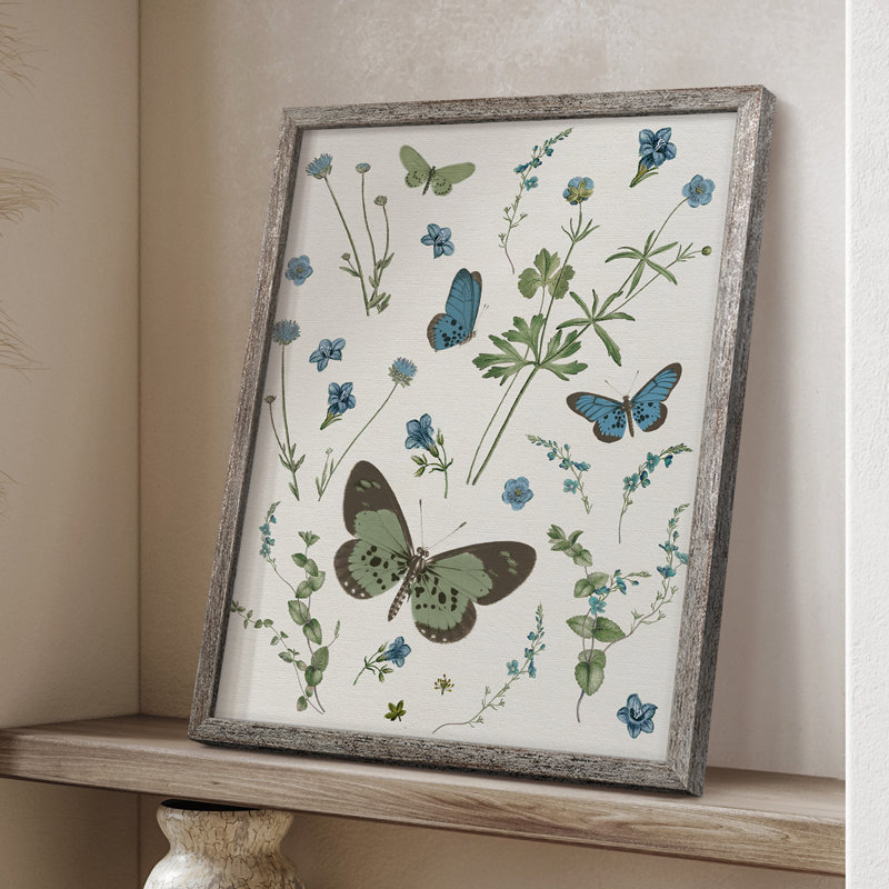 «Botanical Page II», reproduction encadrée - bois massif, H 15 po x l 12 po
