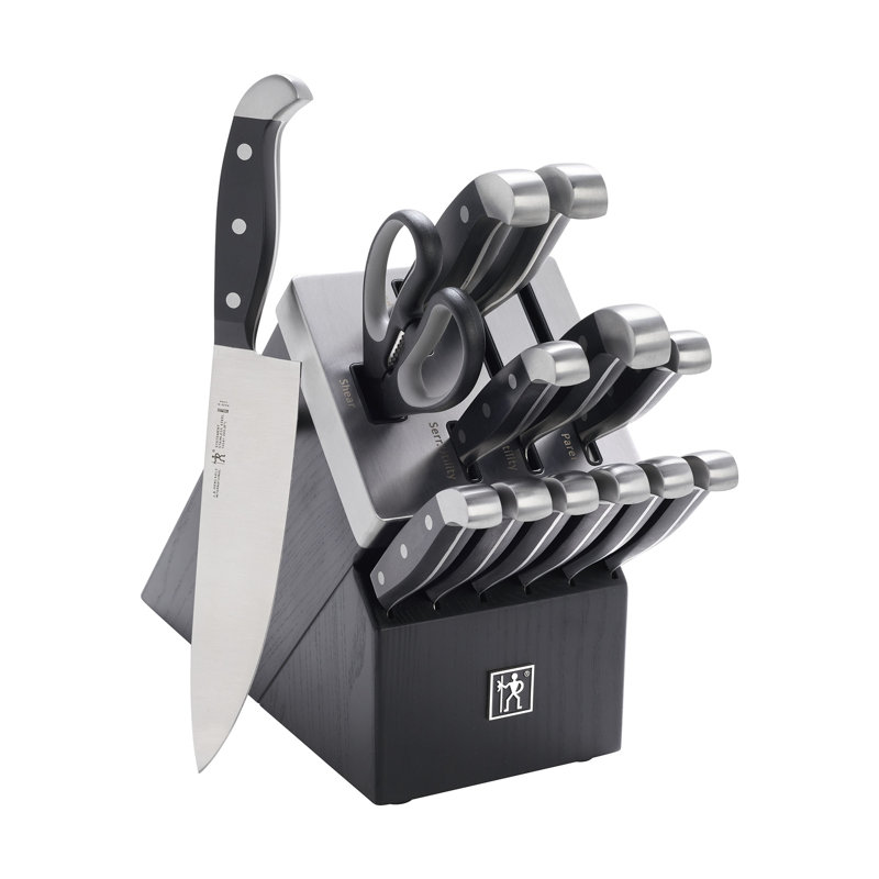 HENCKELS Statement 14-Pc Self-Sharpening Black Knife Block Set, Black