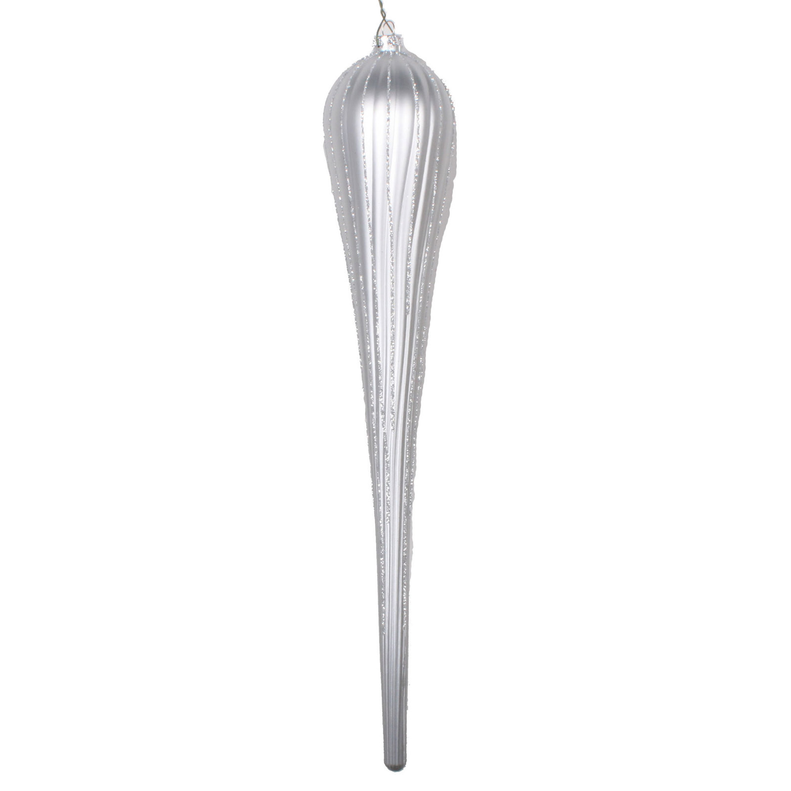 16" Shatterproof Finial Ornament, Silver