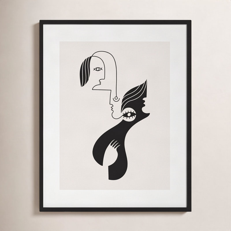 Past Past - Reproduction d'art graphique sur papier encadré, H 41 po x l 33 po, Cadre noir