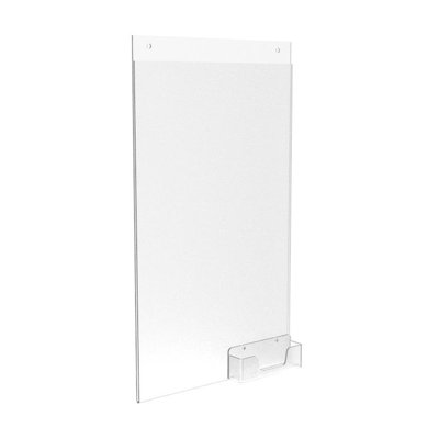 6 Pack 8.5 x 14" Wall Mount Sign Holder with Business Card Holder Clear Acrylic Picture Frame