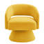 Chaise moderne à 360 degrés, fauteuil rembourré en velours jaune pour le bureau, siège confortable et chambre pivotante confortable avec matériaux, look élégant et rotatif