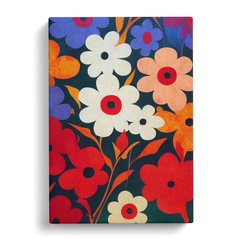 Aubert Floral Patchwork - Wrapped Canvas, 76cm H x 50cm W x 3cm D