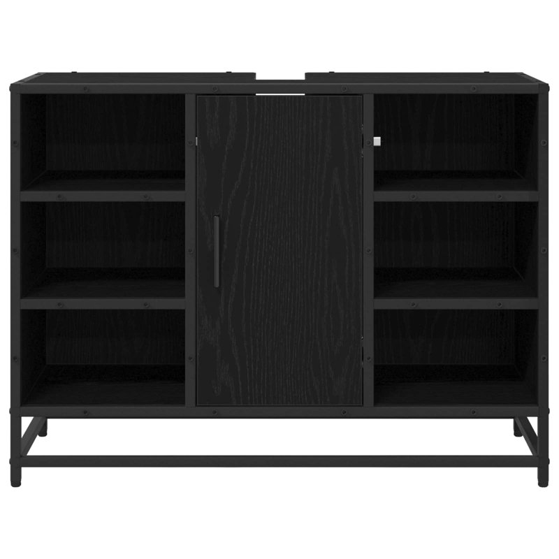 60 cm Single Bathroom Vanity Base Only, Black Oak