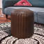Pouf en cuir de chèvre massif fait à la main (rembourrage en coton recyclé)-818139161-818139138-818139137
