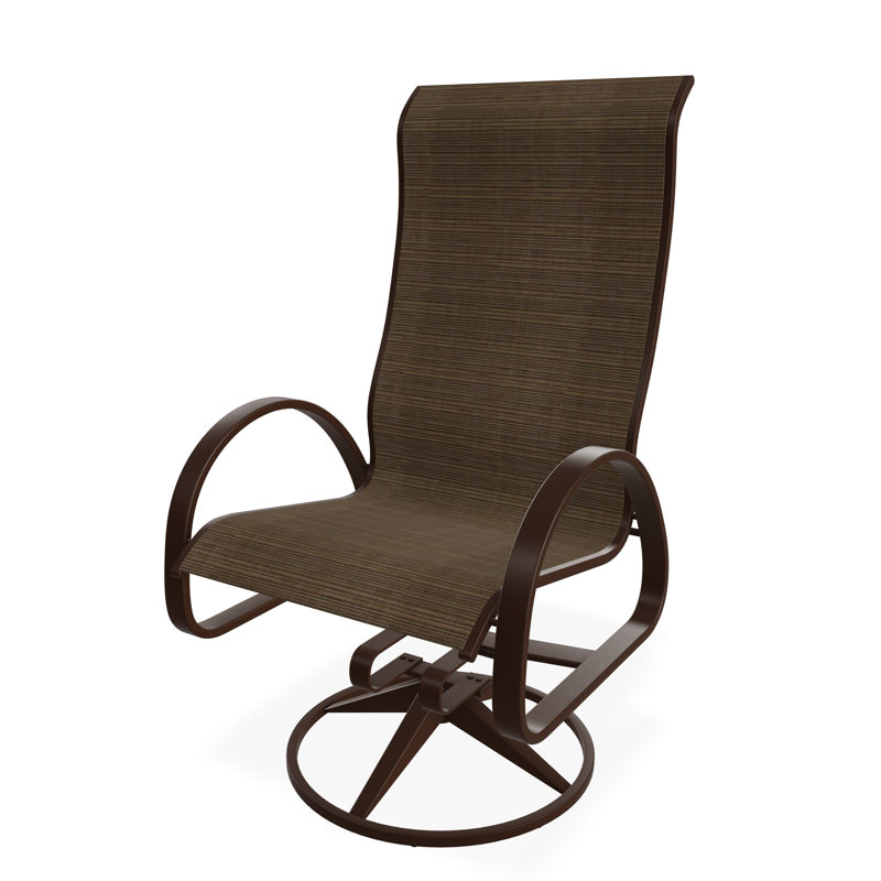 Aruba II Sling Aluminum Frame Supreme Swivel Rocker, Bark, Kona