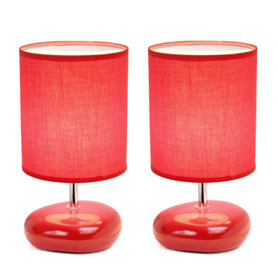 Petite Circle Stone Table Lamp 2 Pack Set