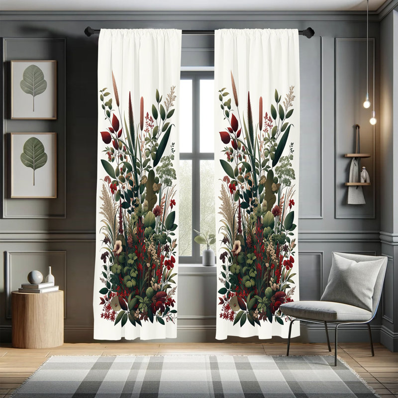 Semi Sheer Curtain Pair, 56" W x 95" L