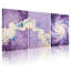 Abstrait, galaxie mauve, étoiles, nébuleuse, nuages cosmiques, ensemble de 3 impressions sur toile-1639216726