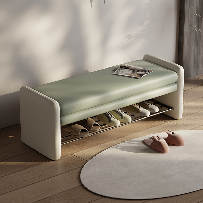 Tabouret à langer avec rangement 47,2 po, Vert / Beige