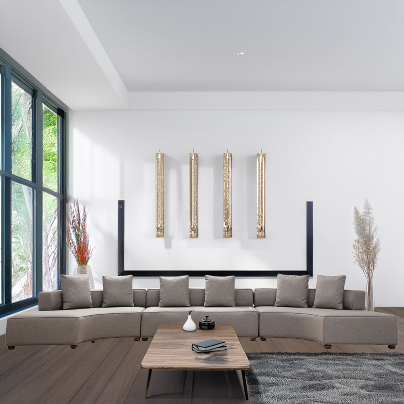 Upholstered Curved Sectional Symmetrical