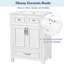 Meuble de salle de bain rétro de 61 cm (24 po) avec portes à fermeture douce et fini blanc