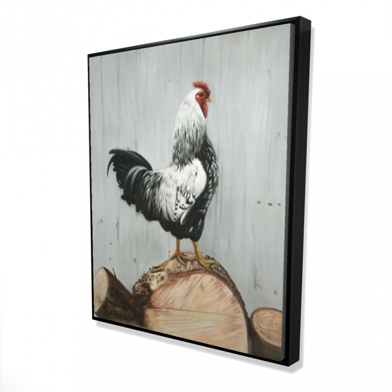 Wyandotte Rooster Print On Canvas