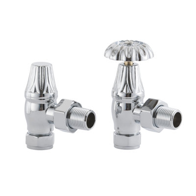 Abbotsford Heating Manual Radiator Valve with Ornate Wheel Head & Lockshield