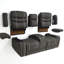 Fauteuil inclinable manuel en tissu 2 places avec accoudoirs et dossier confortables pour la détente dans le salon