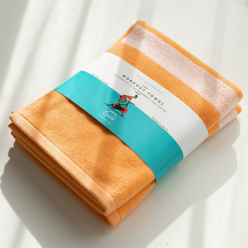 Striped Workout Towel In Green, 2, Green