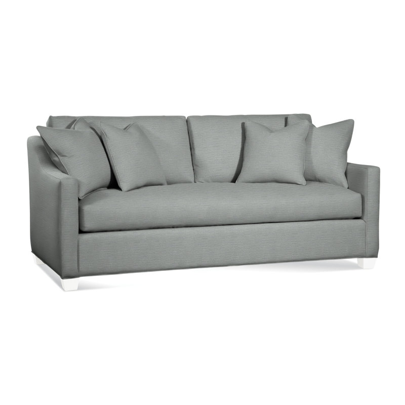 Oliver Sofa, Frost White Finish, Beige Performance Fabric; 0851-73