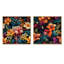 Oasis d'hibiscus exotique en pleine floraison I - ensemble de 2 collages floraux carrés-1049189316-1049189319