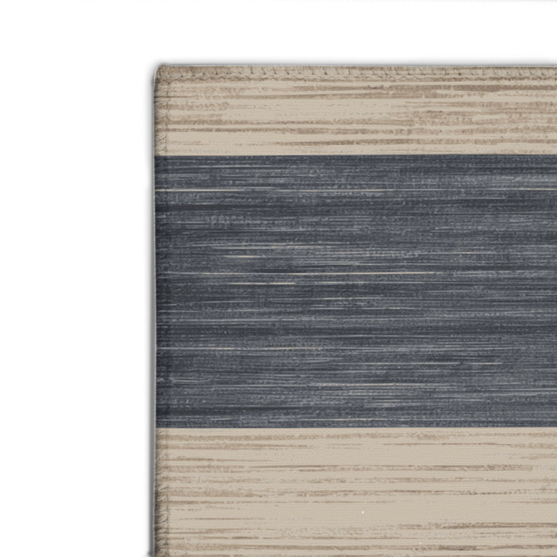 HorizontalStripes Beige Indoor and Outdoor Area Rug, Rectangle 2' x 3'