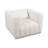 Elevarre Elegance Velvet Accent Chair, Channel Tufted, Ivory, Petite Size, Living Room Statement Piece - Stylish & Comfortable Seating