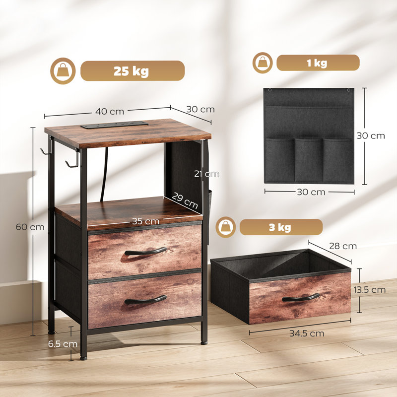 End Table, Rustic Brown