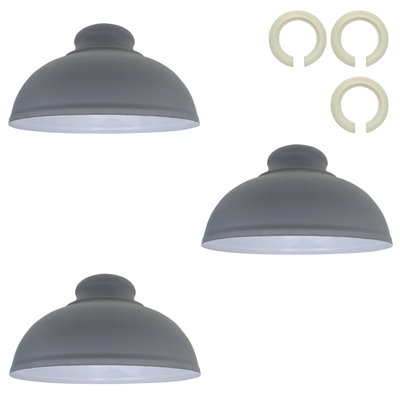 3 Pack Metal Lamp Shade for Pendant Lighting Fixture, Industrial Vintage Curvy Pendant Replacement Shade for Pendant Light Fixture, Modern Pendant Light Metal Shade.