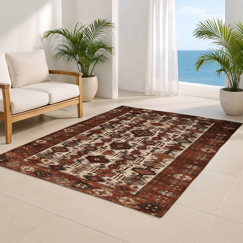 Tapis turc intérieur et extérieur brun, Rectangulaire 8 pi x 10 pi
