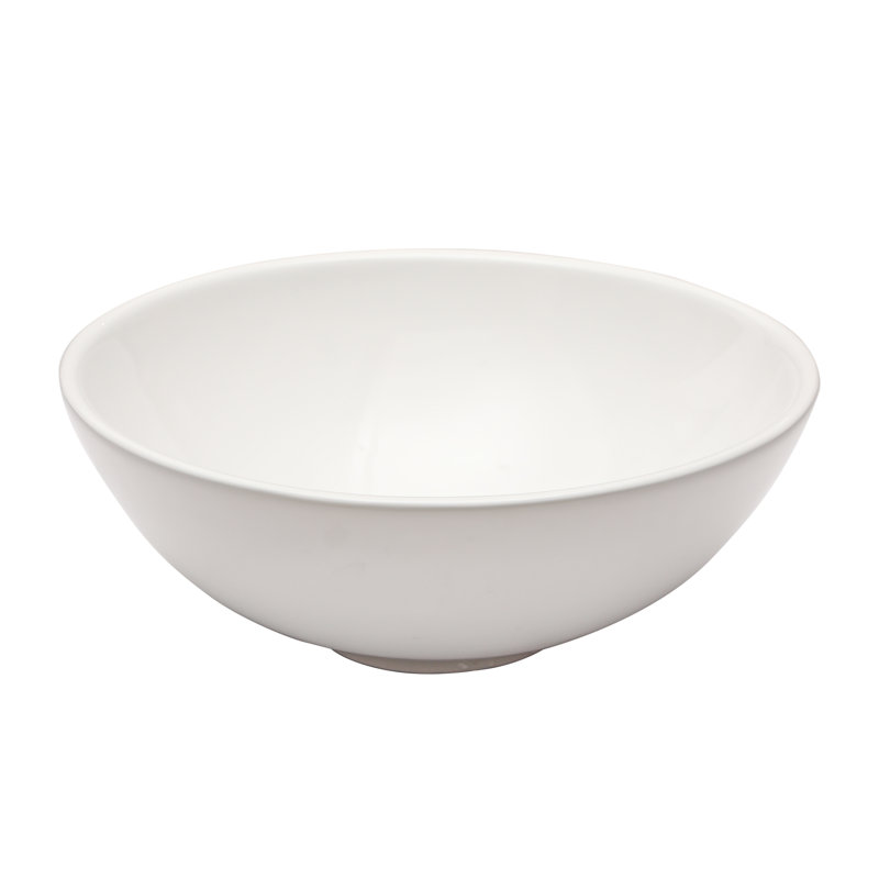 13" L x 13" W Bathroom Vessel Sink White Ceramic Bathroom Sink Circular Above Counter Bathroom Vanity Sink