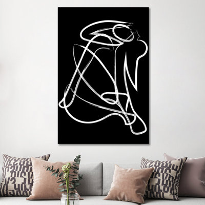 Matisse Deconstructed Brush Black by Mambo Art Studio - Wrapped Canvas Print