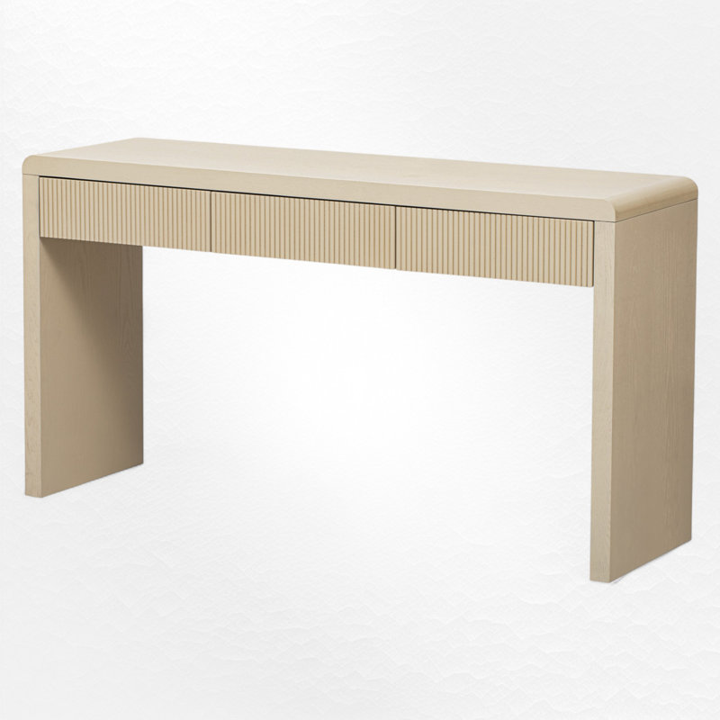 Console Table With 3 Drawers, Apricot