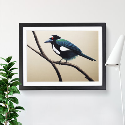 XH1022-7104X Powerful Magpie Bird 1 Piece Single Picture Frame Wall Art