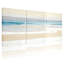 Ensemble de 3 tableaux abstraits sur toile représentant une scène de plage et des vagues océaniques.-440479485