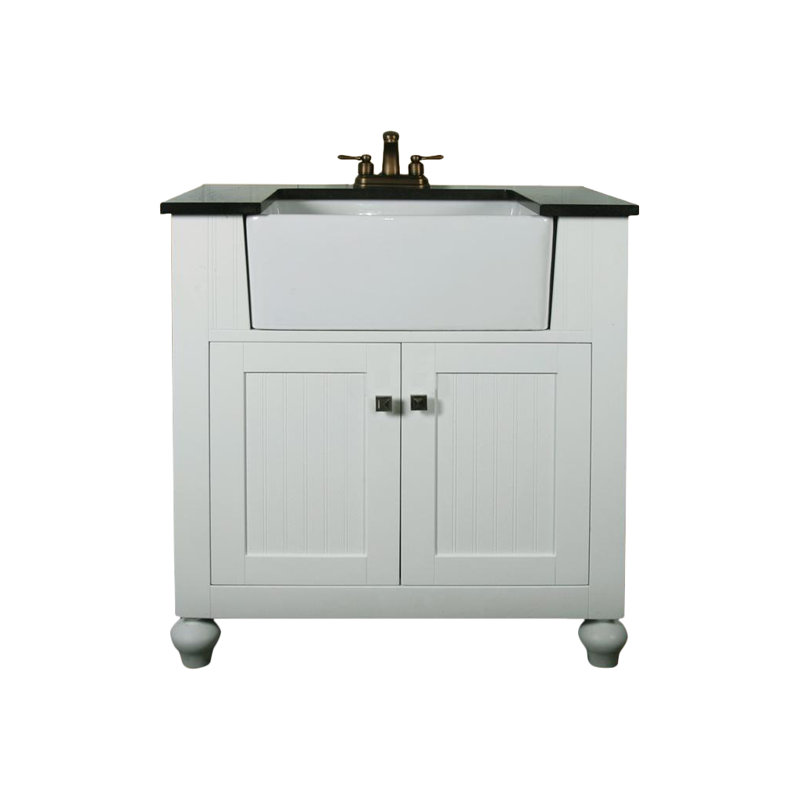 31'' Single Bathroom Vanity with Granite Top, White
