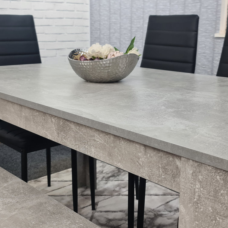 Grey Concrete Effect Dining Table Athens Rectangular Table Dining