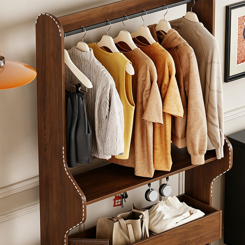 Solid Wood Eco Board Garment Rack