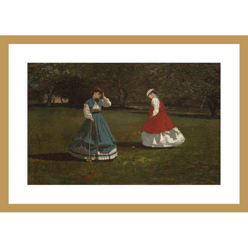 «A Game of Croquet» par Winslow Homer, impression giclée sur cadre, H 21,05 po x l 29,5 po