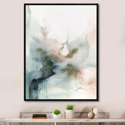 «Green and Cream Essence Of Modernity II», art mural abstrait en marbre