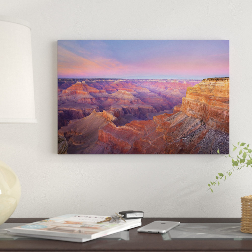 'Grand Canyon, Mohave Point at Sunset, Grand Canyon National Park, Arizona' Graphic Art Print on Canvas East Urban Home Mat 