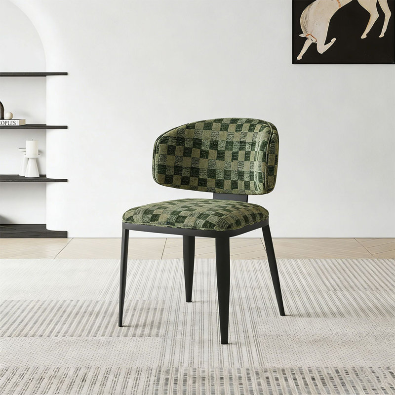 Chaise d'appoint à dossier vert uni (ensemble de 2)