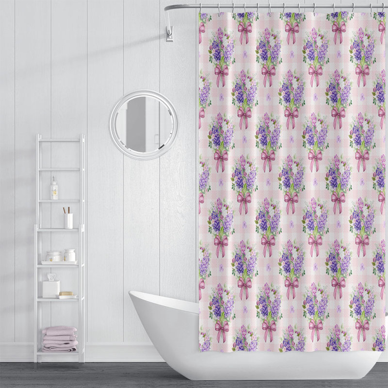Rideau de douche simple à motif floral, L 70 po x L 72 po