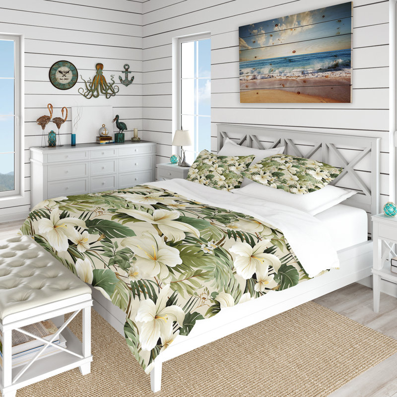 Ensemble de housse de couette Neutral Oasis Ii, Housse de couette pour très grand lit et 2 très