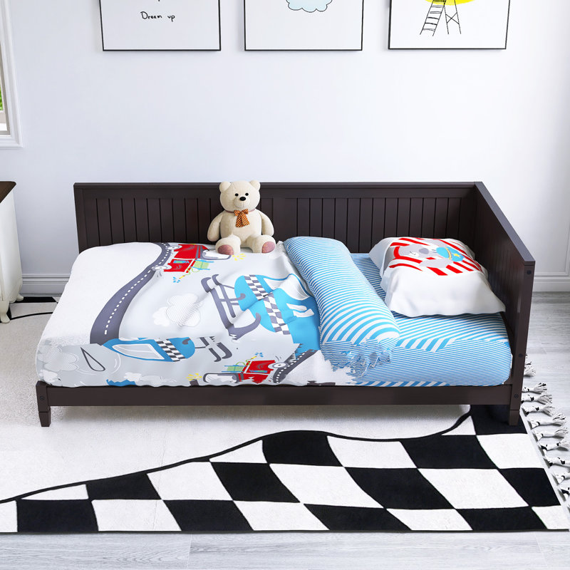 80"X42" Twin Size Wood Coffee Bed, Brown