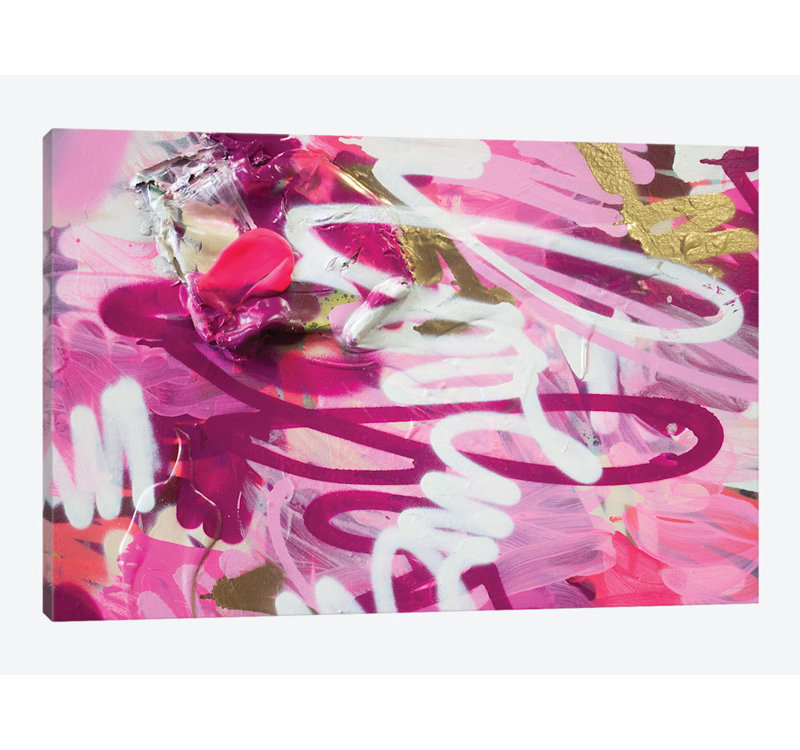 « love iv » sur toile, H 26 po x l 40 po x P 1,5 po, Pas de tapis, Toile tendue
