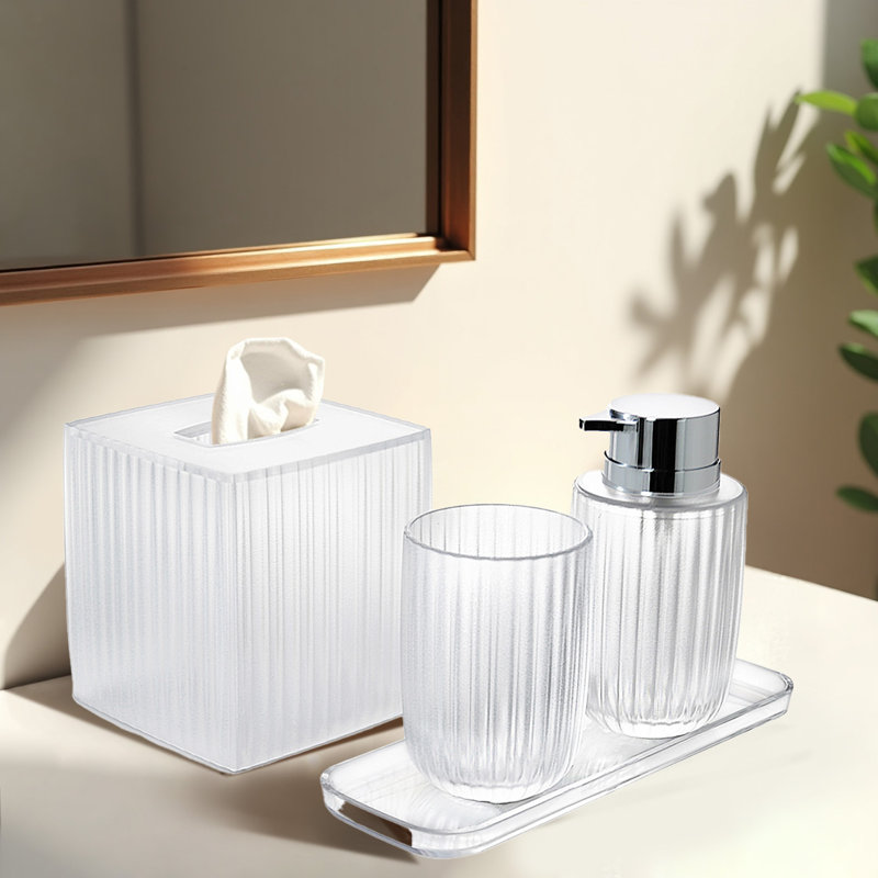 Shirah Luxurious Modern Bathroom Accessories Set of 4 Ideal Christmas Gift or Bathroom Decor Set 