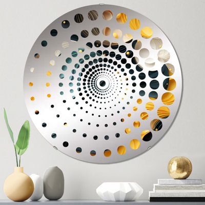 Miroir mural jaune et noir Mid-Century Waves Fusion
