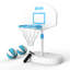 Panier de basketball de piscine moderne réglable de 28 po avec 2 balles de basketball pour les parties de piscine et les jeux dans la cour arrière