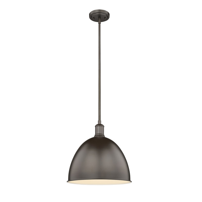 Waldon 1-Light Dimmable Single Pendant , 12.5" H x 12.5" W, Bronze