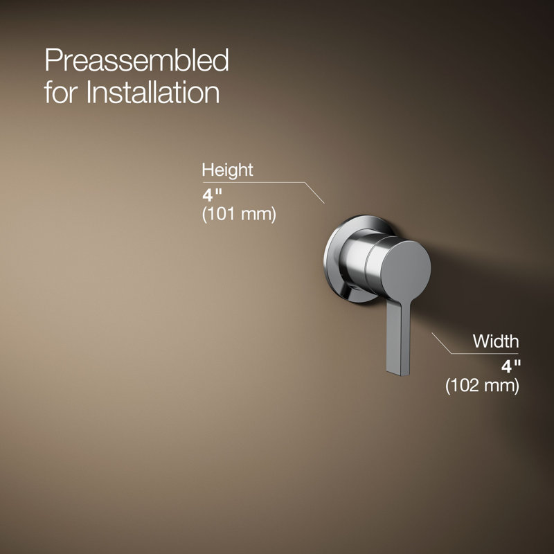 Components Wall-Mount Bathroom Sink Faucet Handle, Polished Chrome