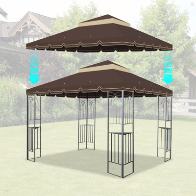 Pavillon de jardin extérieur escamotable 10 pi x 10 pi pour patio, jardin, cour et terrasse