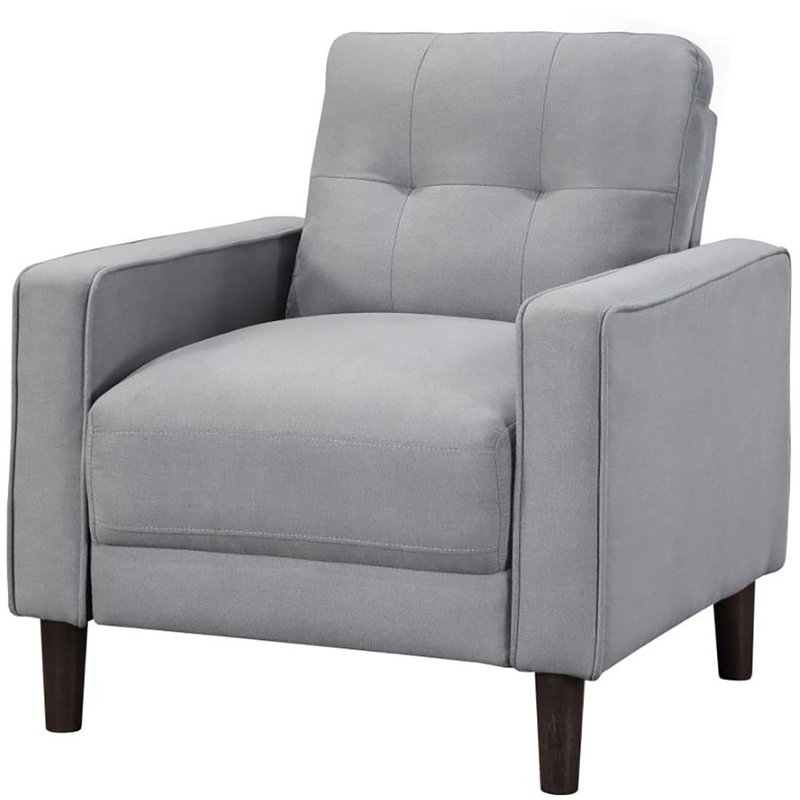 Chaise capitonnée Laired, Polyester gris